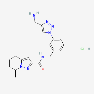 N-({3-[4-(aminomethyl)-1H-1,2,3-triazol-1-yl]phenyl}methyl)-7-methyl-4H,5H,6H,7H-pyrazolo[1,5-a]pyridine-2-carboxamide hydrochloride