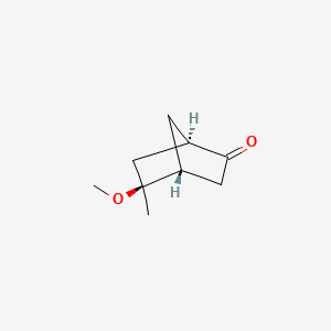 molecular formula C9H14O2 B13588013 rac-(1R,4R,5S)-5-methoxy-5-methylbicyclo[2.2.1]heptan-2-one 