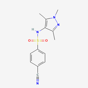 4-cyano-N-(trimethyl-1H-pyrazol-4-yl)benzene-1-sulfonamide