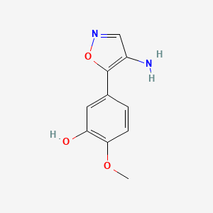 molecular formula C10H10N2O3 B13588032 5-(4-Amino-1,2-oxazol-5-yl)-2-methoxyphenol 