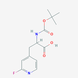 molecular formula C13H17FN2O4 B13588056 (2R)-2-(tert-butoxycarbonylamino)-3-(2-fluoro-4-pyridyl)propanoic acid 