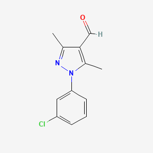 molecular formula C12H11ClN2O B1358841 1-(3-chlorophenyl)-3,5-dimethyl-1H-pyrazole-4-carbaldehyde CAS No. 294877-36-4