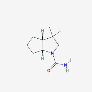 rac-(3aR,6aR)-3,3-dimethyl-octahydrocyclopenta[b]pyrrole-1-carboxamide, cis