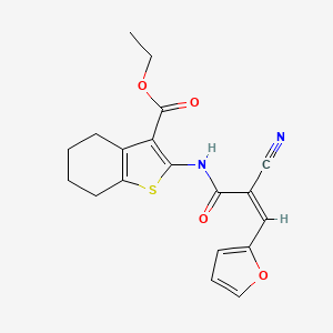 ethyl 2-{[(2Z)-2-cyano-3-(furan-2-yl)prop-2-enoyl]amino}-4,5,6,7-tetrahydro-1-benzothiophene-3-carboxylate