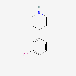 molecular formula C12H16FN B13588509 4-(3-Fluoro-4-methylphenyl)piperidine 