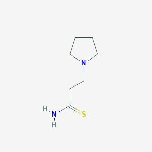 molecular formula C7H14N2S B1358851 3-(Pyrrolidin-1-yl)propanethioamide 