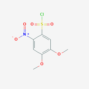 molecular formula C8H8ClNO6S B13588511 4,5-Dimethoxy-2-nitrobenzenesulfonyl chloride CAS No. 18092-55-2