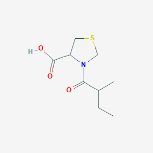 molecular formula C9H15NO3S B1358853 3-(2-Methylbutanoyl)-1,3-thiazolidine-4-carboxylic acid 