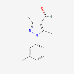 molecular formula C13H14N2O B1358867 3,5-dimethyl-1-(3-methylphenyl)-1H-pyrazole-4-carbaldehyde CAS No. 400876-66-6