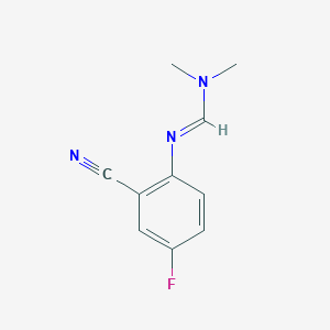molecular formula C10H10FN3 B1358890 N'-(2-Cyano-4-fluorophenyl)-N,N-dimethylimidoformamide 