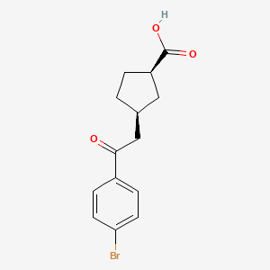 molecular formula C14H15BrO3 B1358947 cis-3-[2-(4-Bromophenyl)-2-oxoethyl]cyclopentane-1-carboxylic acid CAS No. 733740-34-6