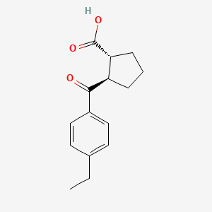 molecular formula C15H18O3 B1358952 trans-2-(4-Ethylbenzoyl)cyclopentane-1-carboxylic acid CAS No. 733740-94-8