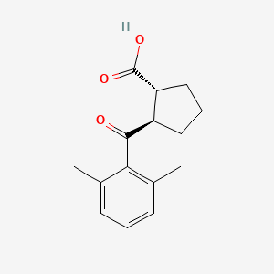molecular formula C15H18O3 B1358954 trans-2-(2,6-Dimethylbenzoyl)cyclopentane-1-carboxylic acid CAS No. 733741-17-8