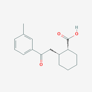 molecular formula C16H20O3 B1358959 cis-2-[2-(3-Methylphenyl)-2-oxoethyl]cyclohexane-1-carboxylic acid CAS No. 736136-30-4