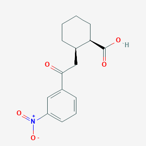 molecular formula C15H17NO5 B1358960 cis-2-[2-Oxo-2-(3-nitrophenyl)ethyl]cyclohexane-1-carboxylic acid CAS No. 735274-67-6