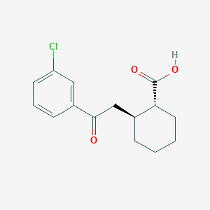 molecular formula C15H17ClO3 B1358961 反式-2-[2-(3-氯苯基)-2-氧代乙基]环己烷-1-羧酸 CAS No. 735274-89-2