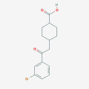 molecular formula C15H17BrO3 B1358965 cis-4-[2-(3-Bromophenyl)-2-oxoethyl]-cyclohexane-1-carboxylic acid CAS No. 735275-84-0