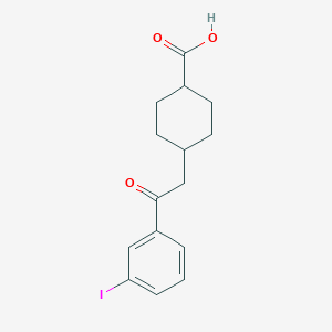 molecular formula C15H17IO3 B1358971 顺式-4-[2-(3-碘苯基)-2-氧代乙基]-环己烷-1-羧酸 CAS No. 736136-60-0