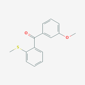 molecular formula C15H14O2S B1358978 3-甲氧基-2'-硫代甲基二苯甲酮 CAS No. 750633-63-7