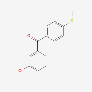 molecular formula C15H14O2S B1358979 3-Methoxy-4'-thiomethylbenzophenone CAS No. 750633-64-8