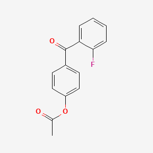 molecular formula C15H11FO3 B1358990 4-乙酰氧基-2'-氟苯甲酮 CAS No. 890099-40-8
