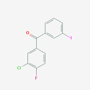 molecular formula C13H7ClFIO B1358997 3-氯-4-氟-3'-碘苯甲酮 CAS No. 951890-19-0