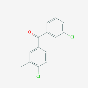 molecular formula C14H10Cl2O B1359004 3,4'-Dichloro-3'-methylbenzophenone CAS No. 951891-08-0