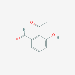 molecular formula C9H8O3 B13590157 2-Acetyl-3-hydroxybenzaldehyde 