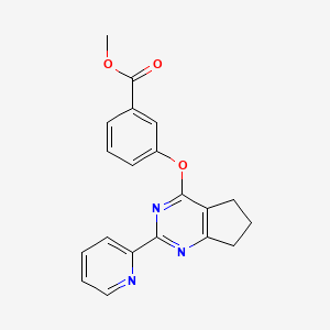 methyl3-{[2-(pyridin-2-yl)-5H,6H,7H-cyclopenta[d]pyrimidin-4-yl]oxy}benzoate