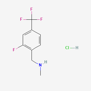 molecular formula C9H10ClF4N B13590174 {[2-Fluoro-4-(trifluoromethyl)phenyl]methyl}(methyl)aminehydrochloride 