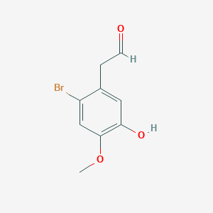 molecular formula C9H9BrO3 B13590190 2-Bromo-5-hydroxy-4-methoxybenzeneacetaldehyde 