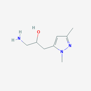 molecular formula C8H15N3O B13590265 1-amino-3-(1,3-dimethyl-1H-pyrazol-5-yl)propan-2-ol 