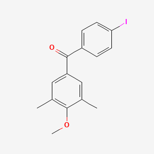 molecular formula C16H15IO2 B1359032 3,5-Dimethyl-4'-iodo-4-methoxybenzophenone CAS No. 951884-49-4