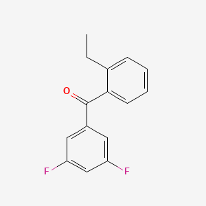 molecular formula C15H12F2O B1359038 3,5-Difluoro-2'-ethylbenzophenone CAS No. 951885-00-0