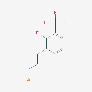 molecular formula C10H9BrF4 B13590381 1-(3-Bromopropyl)-2-fluoro-3-(trifluoromethyl)benzene CAS No. 1057678-19-9