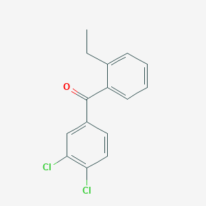 molecular formula C15H12Cl2O B1359039 3,4-Dichloro-2'-ethylbenzophenone CAS No. 951885-03-3
