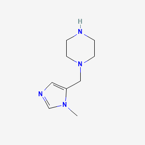 molecular formula C9H16N4 B13590410 1-((1-Methyl-1h-imidazol-5-yl)methyl)piperazine 