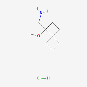 molecular formula C9H18ClNO B13590413 1-{1-Methoxyspiro[3.3]heptan-1-yl}methanaminehydrochloride 