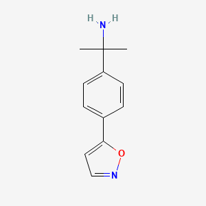 molecular formula C12H14N2O B13590434 1-[4-(5-Isoxazolyl)phenyl]-1-methylethylamine CAS No. 314267-84-0