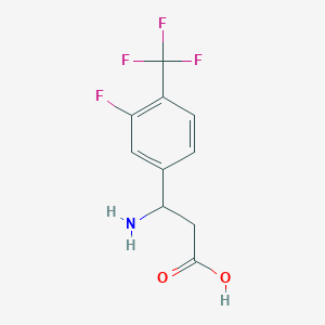 molecular formula C10H9F4NO2 B13590441 3-Amino-3-(3-fluoro-4-(trifluoromethyl)phenyl)propanoic acid 