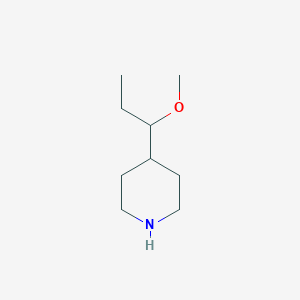 molecular formula C9H19NO B13590450 4-(1-Methoxypropyl)piperidine 