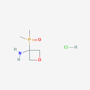 molecular formula C5H13ClNO2P B13590483 3-(Dimethylphosphoryl)oxetan-3-aminehydrochloride 