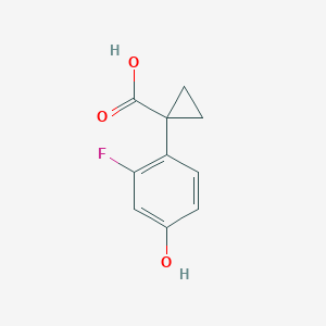 molecular formula C10H9FO3 B13590487 1-(2-Fluoro-4-hydroxyphenyl)cyclopropane-1-carboxylic acid 