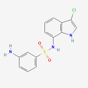 molecular formula C14H12ClN3O2S B13590500 3-amino-N-(3-chloro-1H-indol-7-yl)benzene-1-sulfonamide 