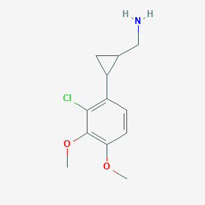 molecular formula C12H16ClNO2 B13590507 (2-(2-Chloro-3,4-dimethoxyphenyl)cyclopropyl)methanamine 