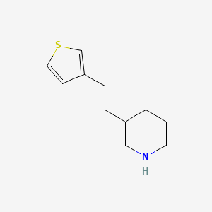 molecular formula C11H17NS B13590517 3-(2-(Thiophen-3-yl)ethyl)piperidine 