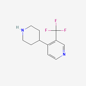 molecular formula C11H13F3N2 B13590529 4-(Piperidin-4-yl)-3-(trifluoromethyl)pyridine 