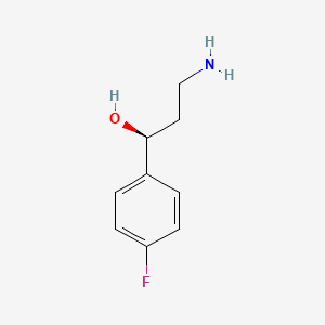 molecular formula C9H12FNO B13590608 (S)-3-Amino-1-(4-fluorophenyl)propan-1-ol 