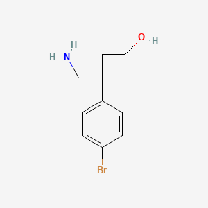 3-(Aminomethyl)-3-(4-bromophenyl)cyclobutan-1-ol