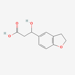 molecular formula C11H12O4 B13590612 3-(2,3-Dihydrobenzofuran-5-yl)-3-hydroxypropanoic acid 